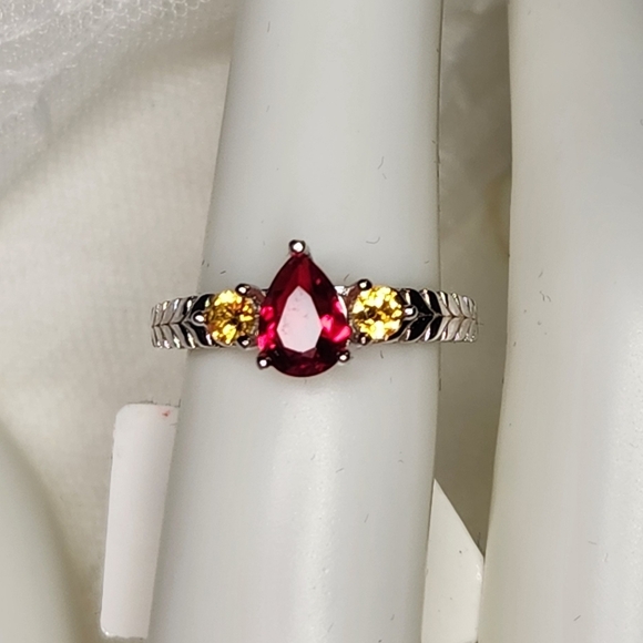 Ruby & Citrine Harry Potter Class Ring S925 - Picture 2 of 3